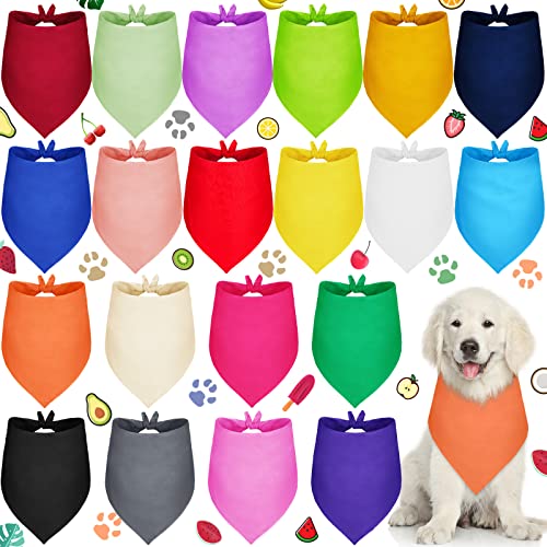 20 Stück Einfarbig Hundehalstücher Waschbar Welpen Bandana Blank Sublimation Hund Bandanas Dreieck Hundelätzchen Wärmeübertragung Verstellbares Hundehalstuch für kleine, mittelgroße und große von Saintrygo