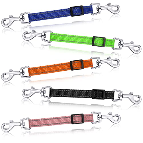 5 Stück Sicherheits-Hundehalsband-Clips, Zinken-Hundehalsband, verstellbar, reflektierend, Nylon, Hundehalsband, Verbindungsstücke, Reserve-Verschluss für Hundegeschirr, Haustier (helle Farbe) von Saintrygo