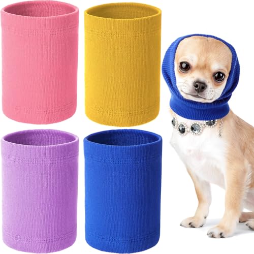 Saintrygo Hunde-Ohrwickel, schalldicht, zum Bellen und Baden, warmer Winterschal zur Beruhigung (Blau, Gelb, Hellviolett, Rosa, S) von Saintrygo
