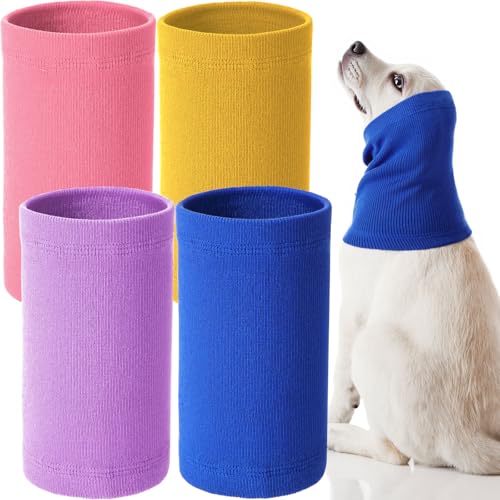 Saintrygo Hunde-Ohrwickel in 3 Größen, schalldicht, zum Bellen und Baden, warmer Winterschal zur Beruhigung (Blau, Gelb, Hellviolett, Rosa, M) von Saintrygo