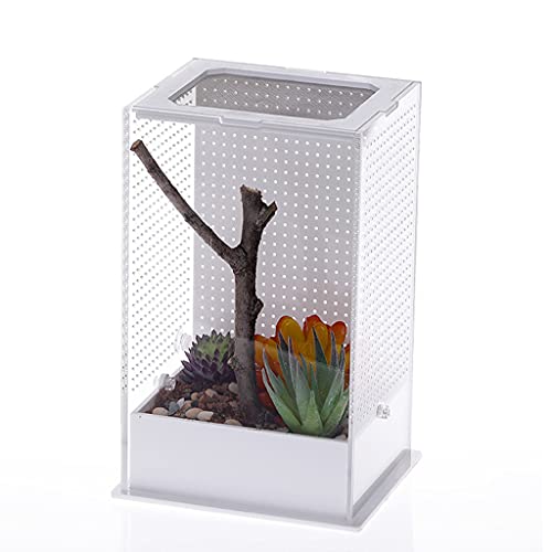 Futterbox Zucht für Koffer, tragbares Kunststoff-Terrarium, transparenter Lebensraum für Haustiere, 2 Futterbox für Reptilien von Saiyana