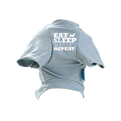 Hundepullover "Eat Sleep Bark- Repeat" für Hunde bis große Hunde für den Frühling, Basic mit lustigem Aufdruck, Hunde-T-Shirts für große Hunde von Saiyana