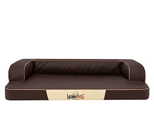 Bequemes Sofa für Ihr Haustier mit weicher Matratze, Solides und Hundebett aus Öko-Leder, EIN Bett mit höheren Seiten und Einer bequemen Matratze, EIN Ort zum Ausruhen und Schlafen für Ihr Haustier. von Sales Core