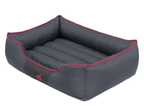 Hundebett Hundesofa Hundekissen mit erhöhte Ränder - XXXL: 140 x 115 x 25 cm, Grau + Rote Linie - für kleine, mittelgroße und Ggroße Hunde Hundekörbchen Hundedecke Hundeliege Cord Orthopädisch Hundebett Hundesofa Hundekissen mit erhöhte Ränder - XXXL: 140 x 115 x 25 cm, Grau + Rote Linie - für kleine, mittelgroße und Ggroße Hunde Hundekörbchen Hundedecke Hundeliege Cord Orthopädisch von Sales Core