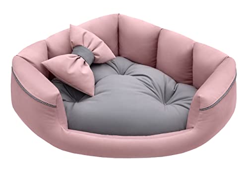 Salla Bett für Hunde & Katzen, Eckbett, Waschbares Hundebett, Kuschelbett für Haustiere, Flauschig & Kuschlig, Kuschelkörbchen mit Kissen, Katzenbett mit Kissen in Schleifenform, Rosa, 50x50 cm Salla Bett für Hunde & Katzen, Eckbett, Waschbares Hundebett, Kuschelbett für Haustiere, Flauschig & Kuschlig, Kuschelkörbchen mit Kissen, Katzenbett mit Kissen in Schleifenform, Rosa, 50x50 cm von Salla