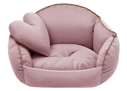 Salla Bett für Hunde & Katzen, Waschbares Hundebett, Kuschelbett für Haustiere, Flauschig & Kuschlig, Haustierbett, Kuschelkörbchen mit Kissen, Herzkissen mit Katzenbett, Rosa, 65 x 55 cm Salla Bett für Hunde & Katzen, Waschbares Hundebett, Kuschelbett für Haustiere, Flauschig & Kuschlig, Haustierbett, Kuschelkörbchen mit Kissen, Herzkissen mit Katzenbett, Rosa, 65 x 55 cm von Salla