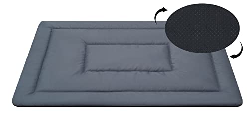 Salla Hundebett, Doppelseitige, rutschfeste Hundematte, Waschbares Hundebett, wasserdichte & Kratzfeste Liegematte für Hunde, Haustierbett, Pflegeleicht & Schmutzabweisend, Grau, 90 x 65 cm von Salla