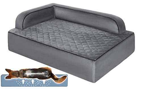 Salla Hundebett, Orthopädisches Bett für Hunde, Waschbares Hundesofa mit Abnehmbarem Bezug, Hundematratze, für Haustiere, Flauschig & Kuschelig, Haustierbett, Hundecouch, 120 cm x 90 cm, Grau Salla Hundebett, Orthopädisches Bett für Hunde, Waschbares Hundesofa mit Abnehmbarem Bezug, Hundematratze, für Haustiere, Flauschig & Kuschelig, Haustierbett, Hundecouch, 120 cm x 90 cm, Grau von Salla