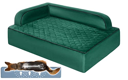 Salla Hundebett, Orthopädisches Bett für Hunde, Waschbares Hundesofa mit Abnehmbarem Bezug, Hundematratze, für Haustiere, Flauschig & Kuschelig, Haustierbett, Hundecouch, 120 cm x 90 cm, Grün Salla Hundebett, Orthopädisches Bett für Hunde, Waschbares Hundesofa mit Abnehmbarem Bezug, Hundematratze, für Haustiere, Flauschig & Kuschelig, Haustierbett, Hundecouch, 120 cm x 90 cm, Grün von Quorx