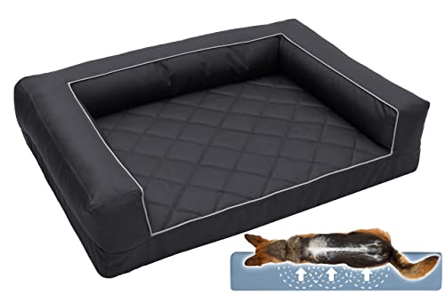Salla Hundebett, Orthopädisches Bett für Hunde, Waschbares Hundesofa mit Abnehmbarem Bezug, Hundematratze für Haustiere, Haustierbett, Tierbett, Hundecouch, 80 cm x 60 cm, Graphit Salla Hundebett, Orthopädisches Bett für Hunde, Waschbares Hundesofa mit Abnehmbarem Bezug, Hundematratze für Haustiere, Haustierbett, Tierbett, Hundecouch, 80 cm x 60 cm, Graphit von Salla
