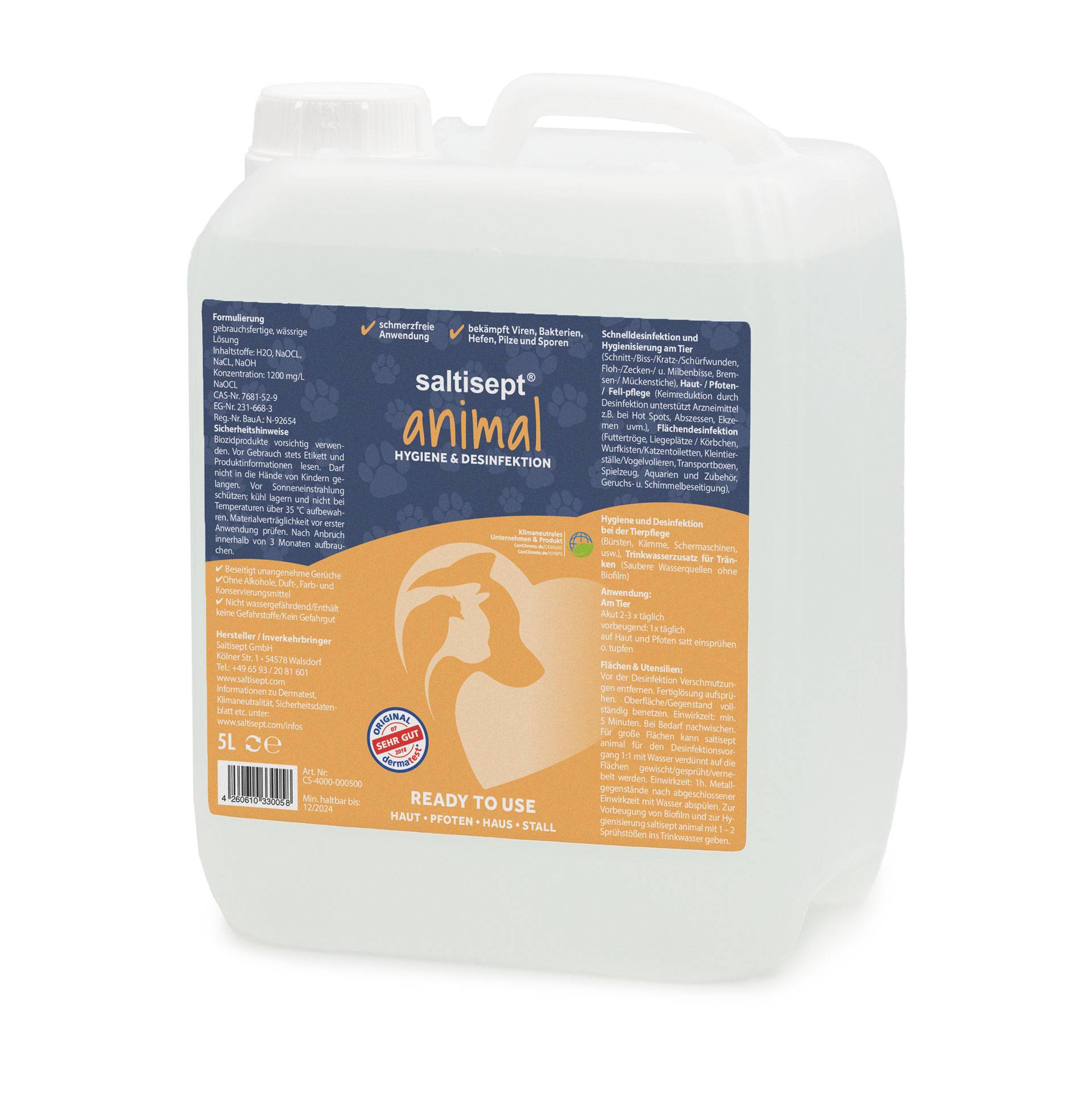 Saltisept Animal Schnelldesinfektion 5L Zur Wundpflege & Hygiene Saltisept Animal Schnelldesinfektion 5L Zur Wundpflege & Hygiene von Saltisept