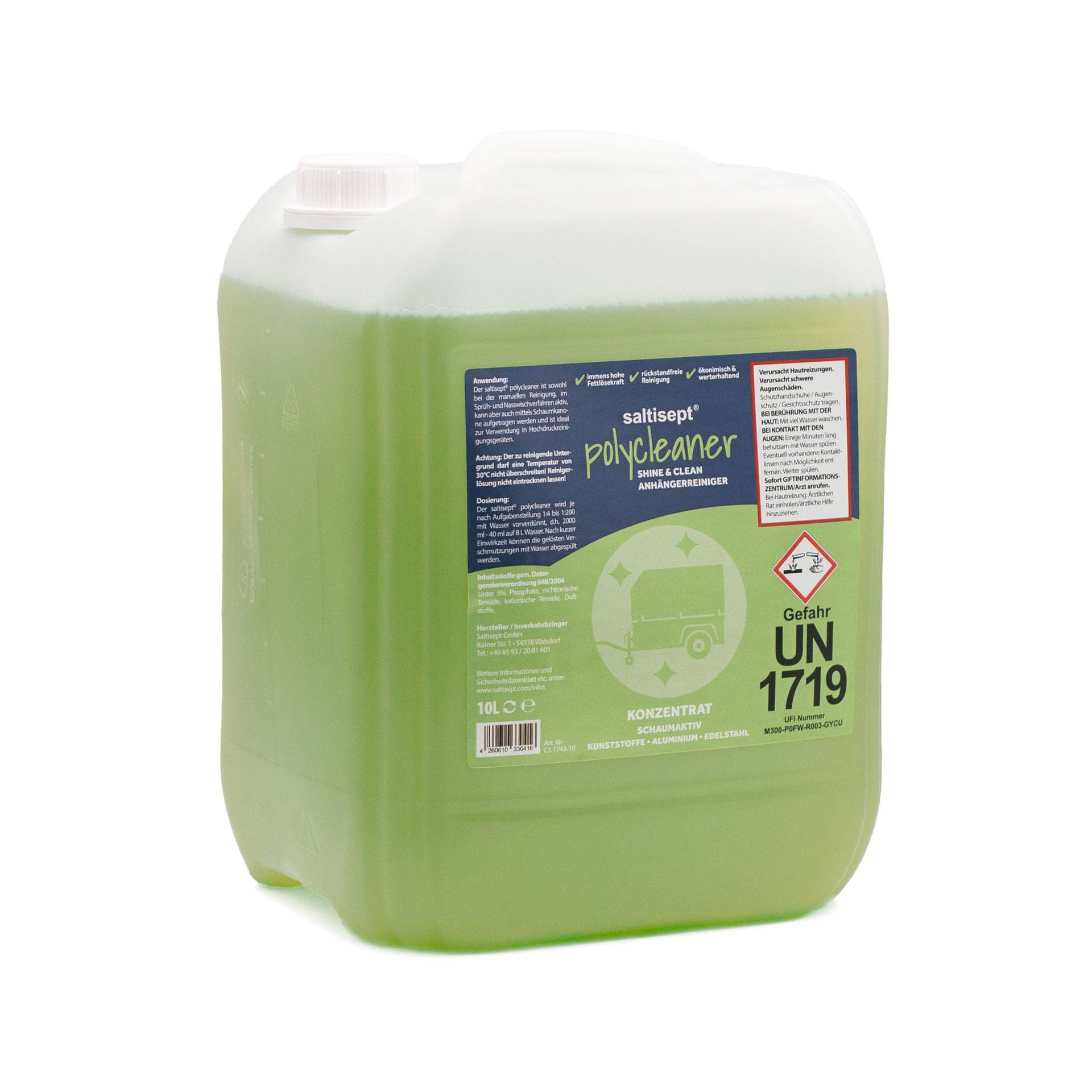 Saltisept Polycleaner 10L Kanister Anhängerreiniger - shine & clean Saltisept Polycleaner 10L Kanister Anhängerreiniger - shine & clean von Saltisept