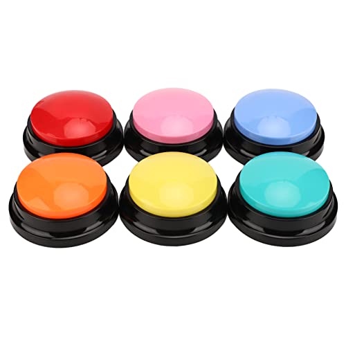 6pcs Hundeaufzeichnung Taste Multifunktion mit Klarer Tonaufzeichnung für Hunde und Katzen, Tragbare 30 Sekunden Rekordtasten, Sicheres ABS -Material, Easy PET -Kommunikation von Saluaqui