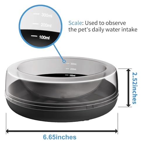 Saluaqui 2-in-1 Wackble Interactive Cat Water Bowl & Hund Food Bowl | Müdigkeitsreduzierende Schüssel für Haustiere Im Innen-/Außenbereich | Abnehmbarer PC und ABS -Material Set (Black) von Saluaqui