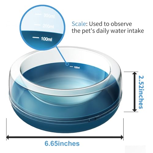 Saluaqui 2-in-1 Wackble Interactive Cat Water Bowl & Hund Food Bowl | Müdigkeitsreduzierende Schüssel für Haustiere Im Innen-/Außenbereich | Abnehmbarer PC und ABS -Material Set (Blue) von Saluaqui