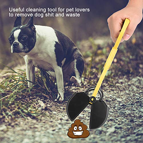 Saluaqui Effizienter Pet Waste Poop Scooper für Hunde mit Langem Griff - Gelbe Plastikdesign für Einfache Aufräumarbeiten (Yellow) von Saluaqui