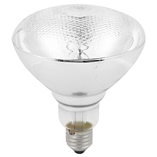 Saluaqui Einstellbare Zuchtheizlampe mit Infrarot-Glühbirne für Geflügel-220V-240 V Isolierung und Tiertherapie, Lang Anhaltende Legierungskonstruktion (AR38 White Glass Poop) von Saluaqui