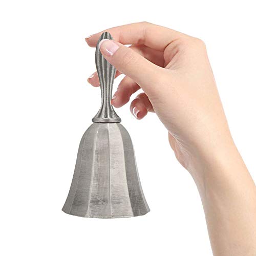 Saluaqui Elegante Zink -Legierungs -Bar Handbell mit Retro Design für den Abendszimmer, Klasse, Barservice Langlebige und Stilvolle Gold Finish Glocke für Einfache Signalwarnungen (Altes Zinnsilber) von Saluaqui