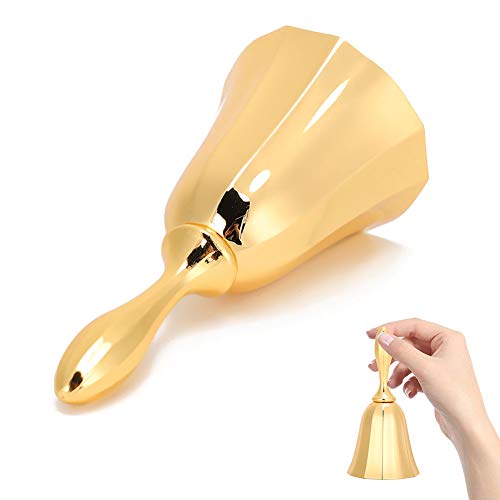Saluaqui Elegante Zink -Legierungs -Bar Handbell mit Retro Design für den Abendszimmer, Klasse, Barservice Langlebige und Stilvolle Gold Finish Glocke für Einfache Signalwarnungen (Gold) von Saluaqui