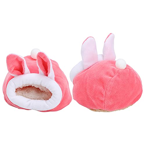 Saluaqui Mini Süßes Hamsternest mit Baumwoll Warmes Schlafdesign für Kleine Tiere Eichhörnchen Haus Käfig Spielzeug Kaninchenkompatible Haustierunterkunft (Kaninchenmuster) von Saluaqui