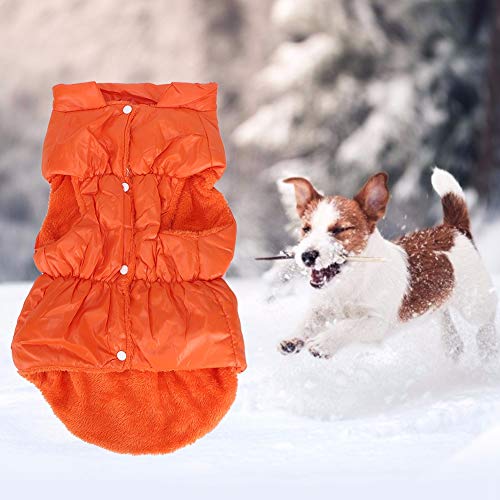Saluaqui Orangefarbener Hundemantel, Warme Haustierkleidung, Winterkleidung aus Plüschbaumwolle Leicht zu Tragen für Katzen für Hunde (L) von Saluaqui