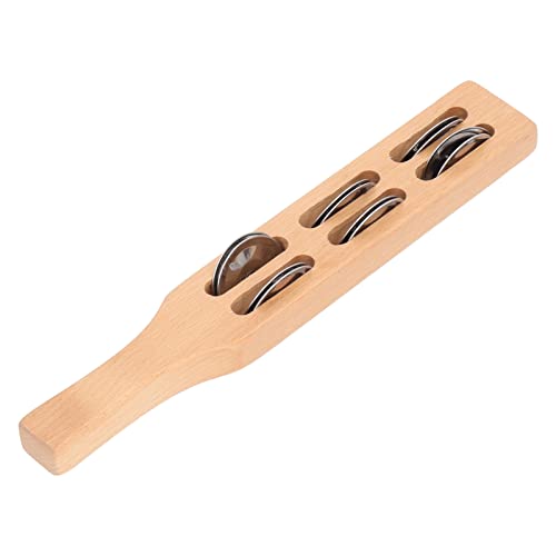 Saluaqui [Pädagogische Musikinstrumente Hölzergriff Jingle Bell Stick Spielzeug, Buche Wood & Edelstahl Handglocke für die Hörentwicklung von Kindern in Schulen und Kindergärten von Saluaqui