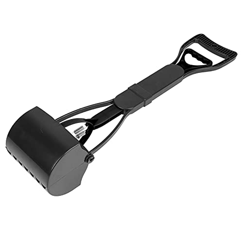 Saluaqui Pet Waste Picker Long Griff Jaw Poop Scoop - Erweitertes Faltbares Design, Leichte Hundekatze -Abfall Reinigungswerkzeug für den Innen und Außenbereich (Alles schwarz) von Saluaqui