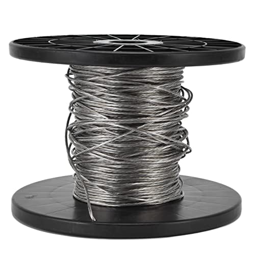 Saluaqui Premium 100m Elektronischer Zaundraht - Hochspannungsimpuls -Aluminium Magnesiumlegierungsabresser Verbesserte Leitfähigkeit und Flexibilität für Elektronische Hundzäune von Saluaqui