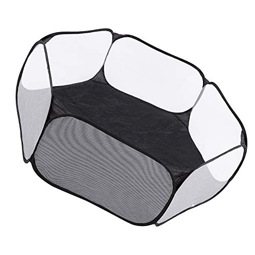 Saluaqui Tragbares Kleines Haustier -Playpen -Zelt für Katzenhunde und Kaninchen Leichter Transparenter Klappkäfig für den Außengebrauch (Black) von Saluaqui
