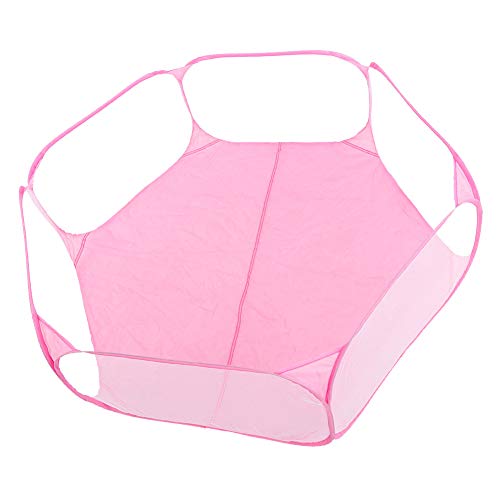 Saluaqui Tragbares Kleines Haustier -Playpen -Zelt für Katzenhunde und Kaninchen Leichter Transparenter Klappkäfig für den Außengebrauch (PINK) von Saluaqui