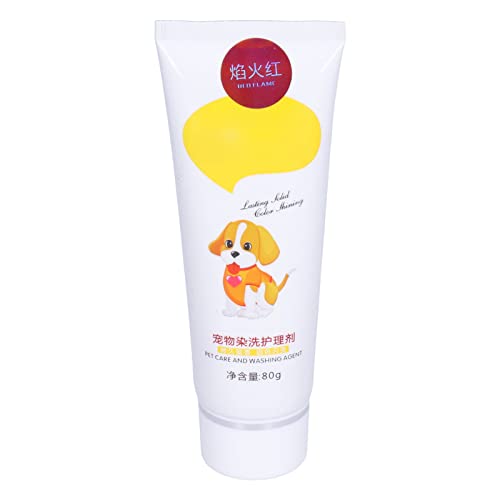 Saluaqui Ungiftige Haustierhaarfarbstoffcreme | Temporäre Färbung für Hunde | Einfach zu Bedienendes Pflegewerkzeug | 80g Schwarz | Sichere und Lustige Farben für Modische Hunde (Feuerwerk rot) von Saluaqui