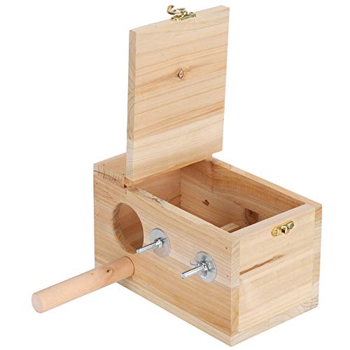 Vogelzucht Box, Papageien Paarungsbox Holzvogel Inkubator Käfig Vogelhaus, Langlebig Tragbar für Lovebirds Papageien von Saluaqui