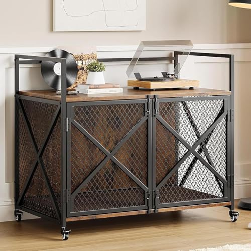 80 cm Käfig für Hunde, Beistelltisch, moderne Hundehütte für den Innenbereich, mittelgroße Hundekäfig, 79 x 52 x 73 cm, Braun 80 cm Käfig für Hunde, Beistelltisch, moderne Hundehütte für den Innenbereich, mittelgroße Hundekäfig, 79 x 52 x 73 cm, Braun von Salutmeuble