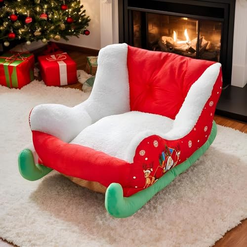 Christmas Sleigh Dog Bed | Haustier Schlitten Bett | Interessante rote Weihnachten Katzen Hund Bett | Schlitten Hundebett | Innen-und Außenbereich Plüsch Synthetikfell, waschbar und sehr langlebig Christmas Sleigh Dog Bed | Haustier Schlitten Bett | Interessante rote Weihnachten Katzen Hund Bett | Schlitten Hundebett | Innen-und Außenbereich Plüsch Synthetikfell, waschbar und sehr langlebig von Salyeeluly