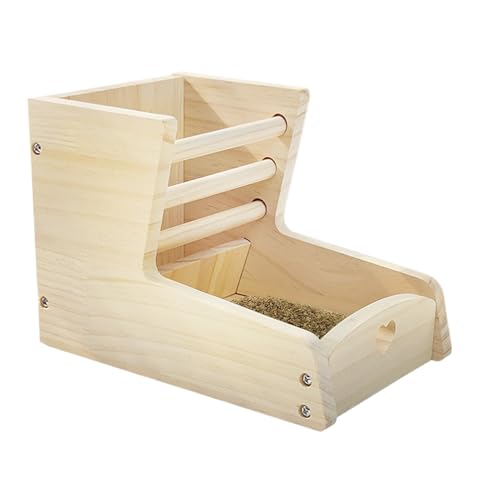 Kaninchen Heuraufe - Futterraufe Für Chinchillas | 2-in-1 Holz-Heuraufe Mit Doppelzone & Separatem Futterbereich Für Meerschweinchen, Chinchilla, Kaninchen Und Kleinnager von Salyeeluly
