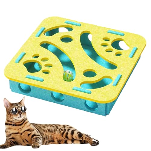 Katzen Puzzle Futterball | Filz Intelligenzspielzeug Für Jagtspiel Indoor | Spielspaß Zur Förderung Und Bewegung Für Kätzchen | Bei Langeweile Für Füttern Schlafzimmer Balkon Reisen Zuhause Katzen Puzzle Futterball | Filz Intelligenzspielzeug Für Jagtspiel Indoor | Spielspaß Zur Förderung Und Bewegung Für Kätzchen | Bei Langeweile Für Füttern Schlafzimmer Balkon Reisen Zuhause von Salyeeluly