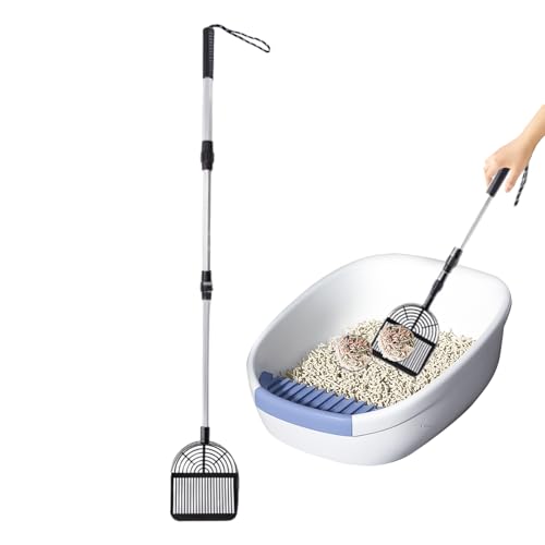 Katzenstreuschaufel | Einziehbare Hühnerkotschaufel | Edelstahl Cat Litter Scoop | Dehnbare Streuschaufel | Kotschaufel zum Trennen von KOT und Abfällen für Katzentoilette, Katzen, Hund von Salyeeluly