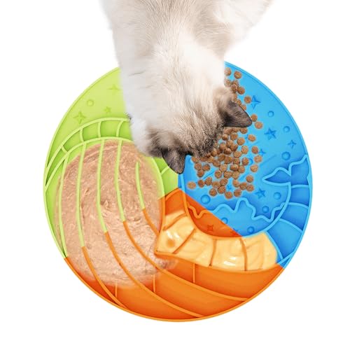 Leckpads für Hunde | Silikon-Leckpad, 3-farbige Wal-Futtermatten, rutschfest, Futterspender für langsames Füttern, für Welpen, Kätzchen, Esstraining von Salyeeluly