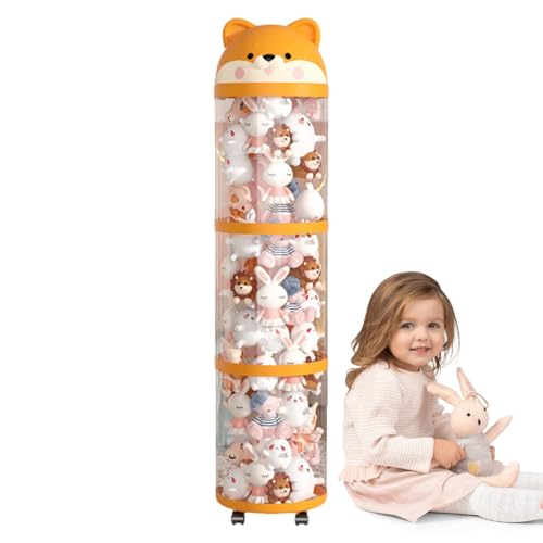 Plüschtier Aufbewahrung, Plüschtier Organizer Spielzeug Tube, Großer durchsichtiger Turm mit Rädern, Stofftierhalter Röhre zur Raumdekoration für Spielzimmer, Schlafzimmer und Plüschtier Aufbewahrung, Plüschtier Organizer Spielzeug Tube, Großer durchsichtiger Turm mit Rädern, Stofftierhalter Röhre zur Raumdekoration für Spielzimmer, Schlafzimmer und von Salyeeluly