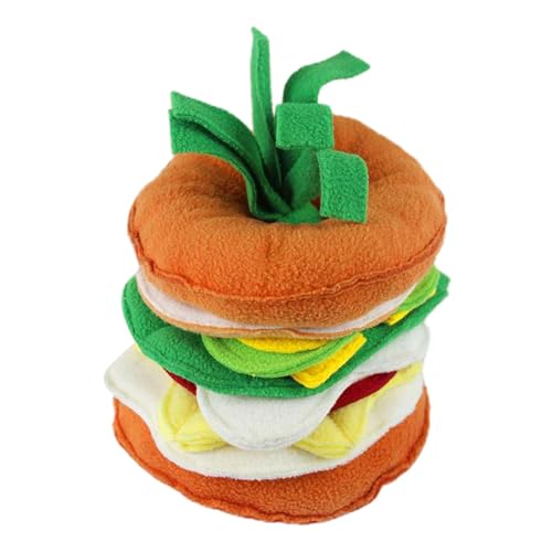 Salyeeluly Hamburger-Spielzeug für Hunde, zahnreinigendes und kaufestes Spielzeug in Hamburgerform, Leckerli-Spielzeug für aggressive Kauer, Plüschspielzeug zum Zahnen Salyeeluly Hamburger-Spielzeug für Hunde, zahnreinigendes und kaufestes Spielzeug in Hamburgerform, Leckerli-Spielzeug für aggressive Kauer, Plüschspielzeug zum Zahnen von Salyeeluly
