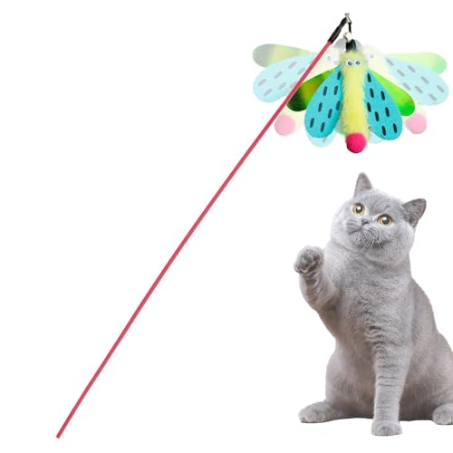 Salyeeluly Katzen-Stäbchen, Katzen-Zauberstab-Spielzeug - Kätzchen Zauberstab Spielzeug mit Glocke,Interaktives Spielzeug für Katzen, Libellen-Katzenstab, Kätzchen-Zauberstab, Spielzeug für Hauskatzen Salyeeluly Katzen-Stäbchen, Katzen-Zauberstab-Spielzeug - Kätzchen Zauberstab Spielzeug mit Glocke,Interaktives Spielzeug für Katzen, Libellen-Katzenstab, Kätzchen-Zauberstab, Spielzeug für Hauskatzen von Salyeeluly