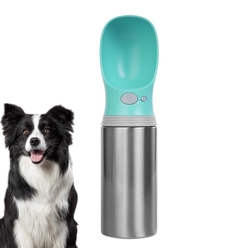 Wasserflasche für Hunde | 400ml Hund Trinkflasche | Trinkflasche Hunde für Unterwegs | Edelstahl 304 Vakuum-Isolierung, Auslaufsicher lebensmittelecht Mit Schlüsselband für Wandern Spaziergang Camping Wasserflasche für Hunde | 400ml Hund Trinkflasche | Trinkflasche Hunde für Unterwegs | Edelstahl 304 Vakuum-Isolierung, Auslaufsicher lebensmittelecht Mit Schlüsselband für Wandern Spaziergang Camping von Salyeeluly