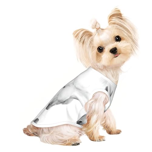 L Pet Atmungsaktives ärmelloses weißes Pferde-Druck-T-Shirt für kleine bis mittelgroße Katzen, Welpen, Yorkie, Dackel, Französische Bulldogge von SamLng