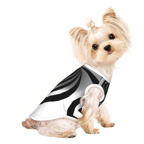 L Pet T-Shirt, atmungsaktiv, ärmellos, Schwarz und Weiß, bedruckt, für kleine bis mittelgroße Katzen, Welpen, Yorkie, Dackel, Französische Bulldogge L Pet T-Shirt, atmungsaktiv, ärmellos, Schwarz und Weiß, bedruckt, für kleine bis mittelgroße Katzen, Welpen, Yorkie, Dackel, Französische Bulldogge von SamLng