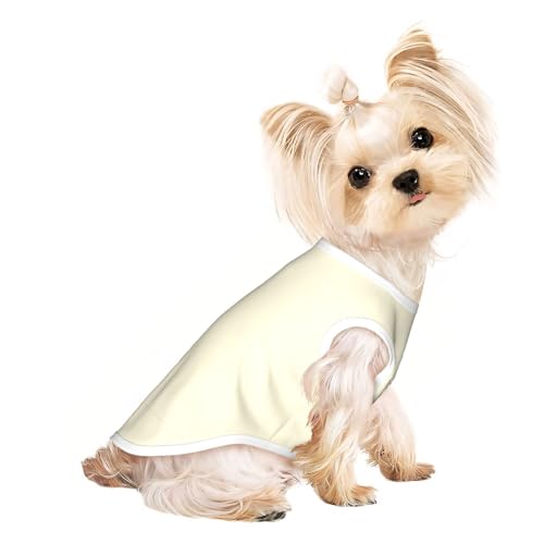 L Pet T-Shirt, atmungsaktiv, ärmellos, cremefarben, für kleine bis mittelgroße Katzen, Welpen, Yorkie, Dackel, Französische Bulldogge L Pet T-Shirt, atmungsaktiv, ärmellos, cremefarben, für kleine bis mittelgroße Katzen, Welpen, Yorkie, Dackel, Französische Bulldogge von SamLng
