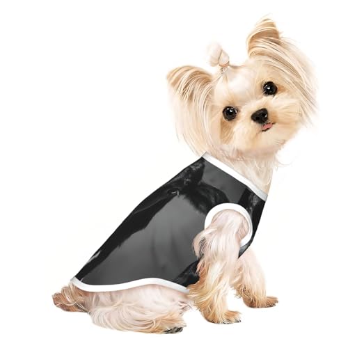 L Pet T-Shirt, atmungsaktiv, ärmellos, mit Kuhgesicht, für kleine bis mittelgroße Katzen, Welpen, Yorkie, Dackel, Französische Bulldogge, Schwarz / Weiß von SamLng