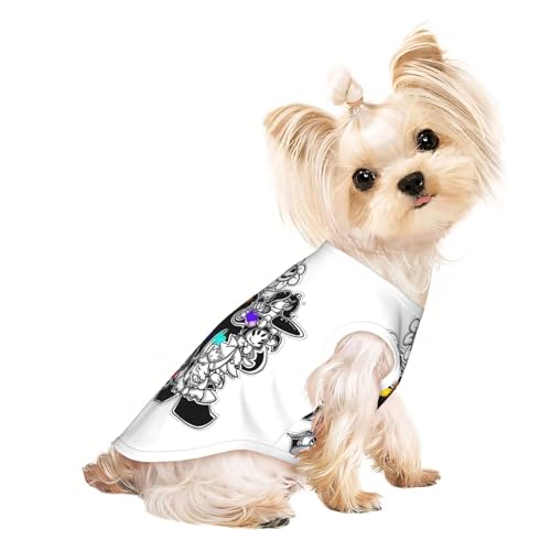L Pet atmungsaktives ärmelloses T-Shirt mit Unterschwanzdruck, für kleine bis mittelgroße Katzen, Welpen, Yorkie, Dackel, Französische Bulldogge von SamLng