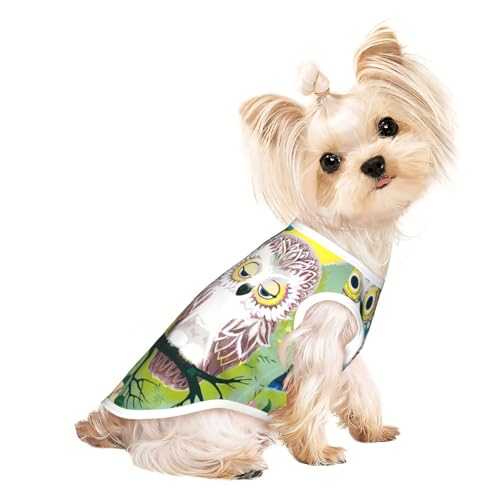 M Pet T-Shirt, atmungsaktiv, ärmellos, für Paare, Eulen, Sitzstange, Baum, für kleine bis mittelgroße Katzen, Welpen, Yorkie, Dackel, Französische Bulldogge M Pet T-Shirt, atmungsaktiv, ärmellos, für Paare, Eulen, Sitzstange, Baum, für kleine bis mittelgroße Katzen, Welpen, Yorkie, Dackel, Französische Bulldogge von SamLng