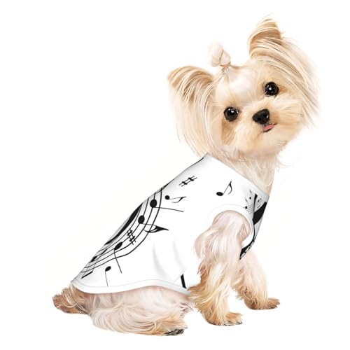 M Pet T-Shirt, atmungsaktiv, ärmellos, mit Musiksymbol, für kleine bis mittelgroße Katzen, Welpen, Yorkie, Dackel, Französische Bulldogge M Pet T-Shirt, atmungsaktiv, ärmellos, mit Musiksymbol, für kleine bis mittelgroße Katzen, Welpen, Yorkie, Dackel, Französische Bulldogge von SamLng