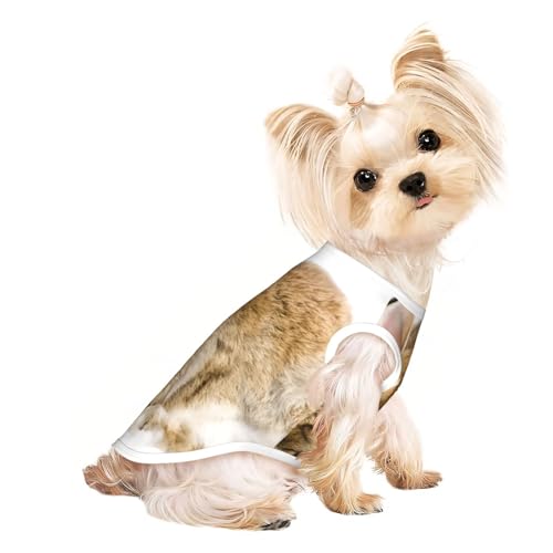M Pet atmungsaktives ärmelloses T-Shirt mit Aufschrift "Cry Rabbit Print", für kleine bis mittelgroße Katzen, Welpen, Yorkie, Dackel, Französische Bulldogge von SamLng